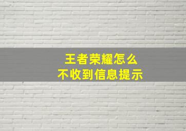 王者荣耀怎么不收到信息提示