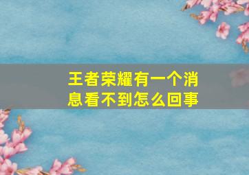 王者荣耀有一个消息看不到怎么回事