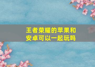 王者荣耀的苹果和安卓可以一起玩吗