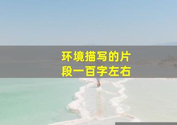 环境描写的片段一百字左右