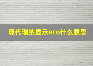 现代瑞纳显示eco什么意思