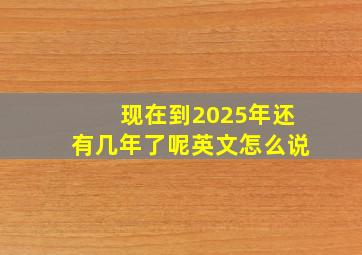 现在到2025年还有几年了呢英文怎么说