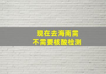 现在去海南需不需要核酸检测