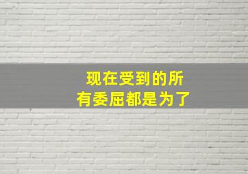 现在受到的所有委屈都是为了