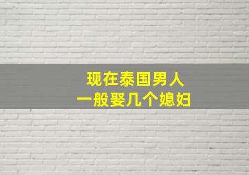 现在泰国男人一般娶几个媳妇