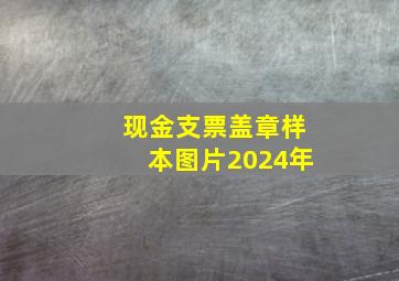 现金支票盖章样本图片2024年