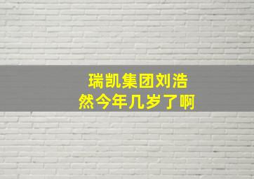 瑞凯集团刘浩然今年几岁了啊