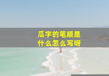 瓜字的笔顺是什么怎么写呀