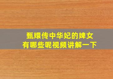 甄嬛传中华妃的婢女有哪些呢视频讲解一下