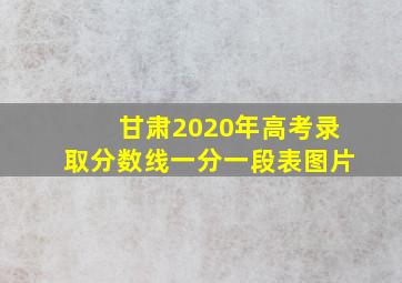 甘肃2020年高考录取分数线一分一段表图片