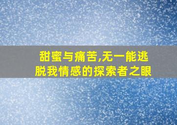 甜蜜与痛苦,无一能逃脱我情感的探索者之眼