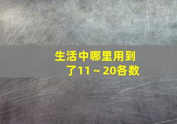 生活中哪里用到了11～20各数