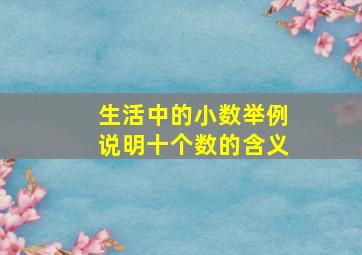 生活中的小数举例说明十个数的含义