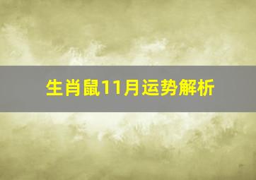 生肖鼠11月运势解析