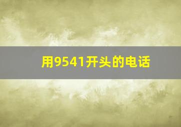 用9541开头的电话