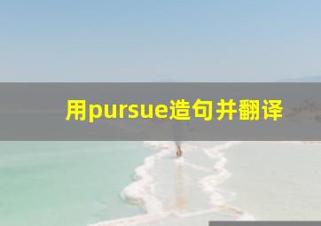 用pursue造句并翻译