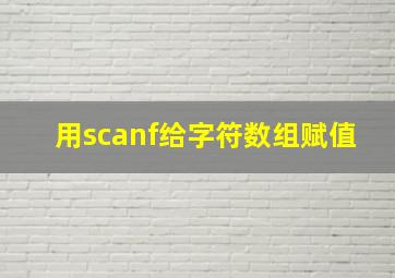 用scanf给字符数组赋值