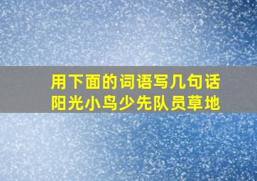 用下面的词语写几句话阳光小鸟少先队员草地