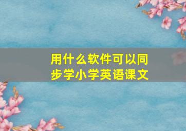 用什么软件可以同步学小学英语课文