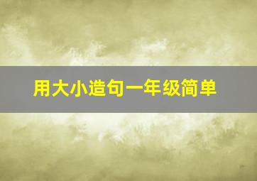 用大小造句一年级简单