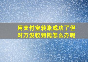 用支付宝转账成功了但对方没收到钱怎么办呢