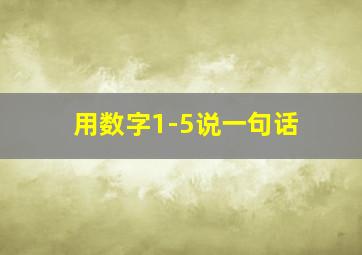 用数字1-5说一句话