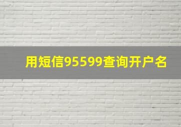 用短信95599查询开户名