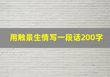 用触景生情写一段话200字