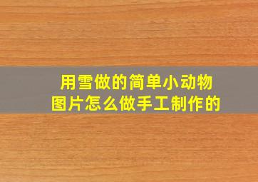 用雪做的简单小动物图片怎么做手工制作的