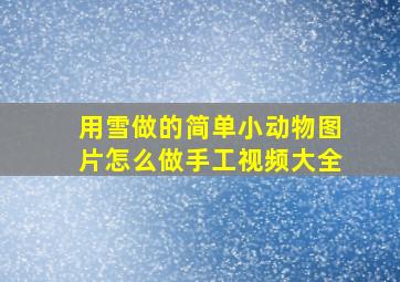 用雪做的简单小动物图片怎么做手工视频大全