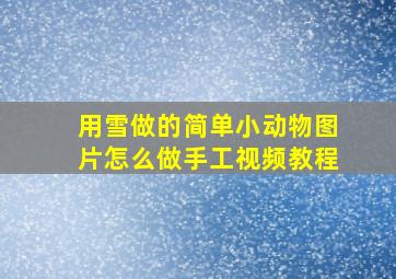 用雪做的简单小动物图片怎么做手工视频教程