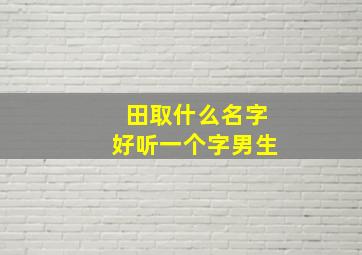 田取什么名字好听一个字男生