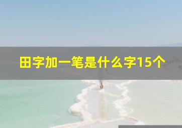 田字加一笔是什么字15个