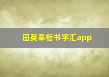 田英章楷书字汇app