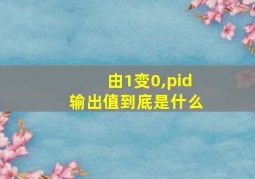 由1变0,pid输出值到底是什么