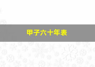 甲子六十年表