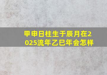 甲申日柱生于辰月在2025流年乙巳年会怎样