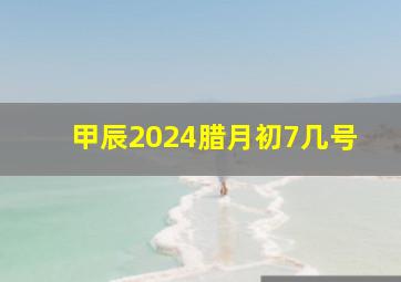 甲辰2024腊月初7几号