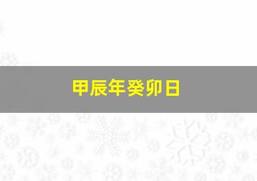 甲辰年癸卯日