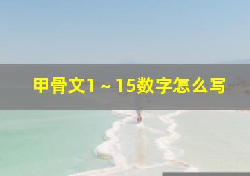 甲骨文1～15数字怎么写