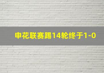 申花联赛踢14轮终于1-0