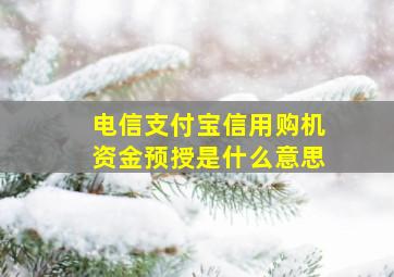 电信支付宝信用购机资金预授是什么意思