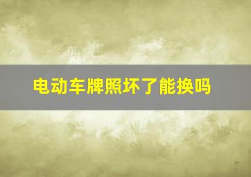 电动车牌照坏了能换吗