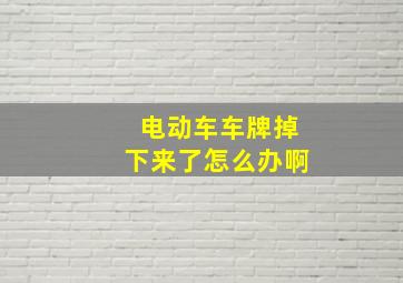 电动车车牌掉下来了怎么办啊