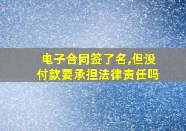 电子合同签了名,但没付款要承担法律责任吗