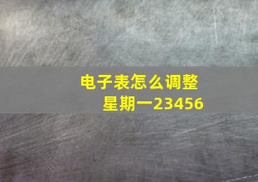 电子表怎么调整星期一23456