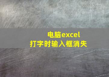 电脑excel打字时输入框消失