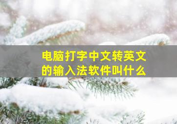 电脑打字中文转英文的输入法软件叫什么