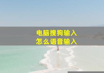 电脑搜狗输入怎么语音输入