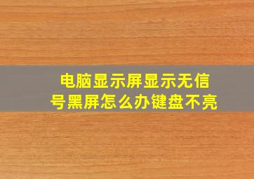 电脑显示屏显示无信号黑屏怎么办键盘不亮